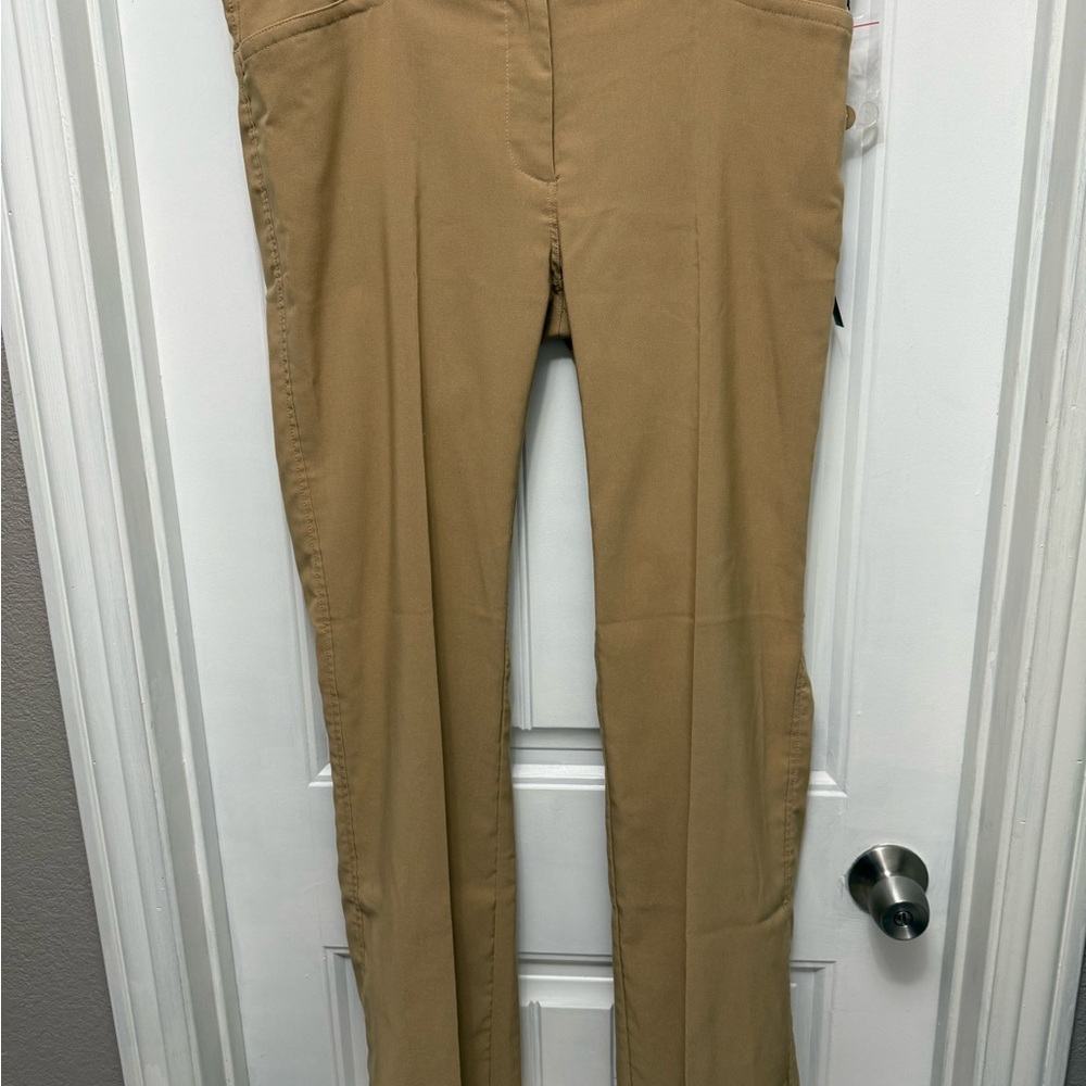 NEW Design by Olivia Rayon Pants Women 2XL Lt Brown Beige Straight NWT (Z-2)